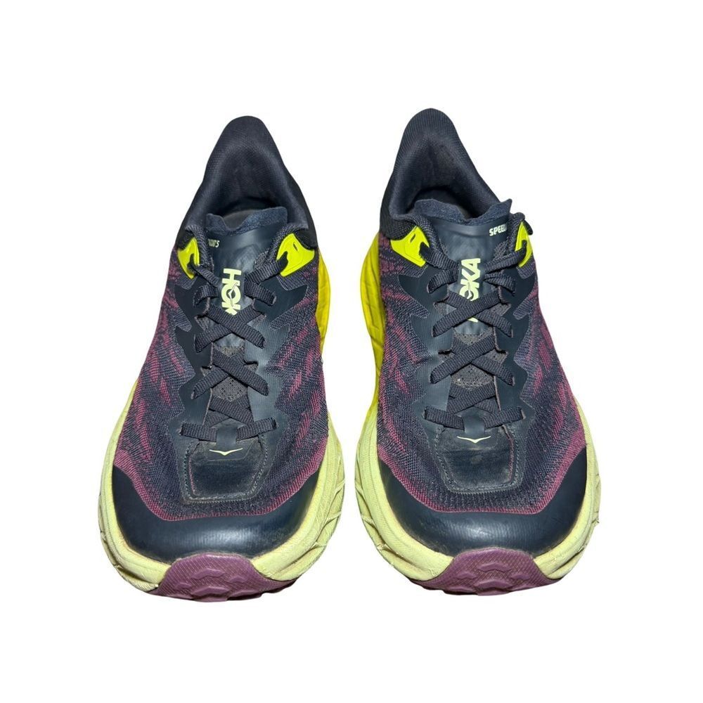 Hoka women’s speedgoat 5 Black and Neon Yellow Athletic Shoes size 9.5 B - Picture 4 of 6